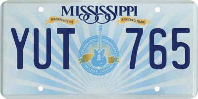 MS license plate YUT765