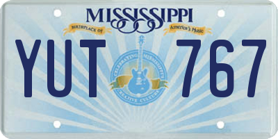 MS license plate YUT767
