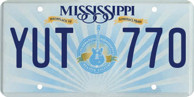 MS license plate YUT770