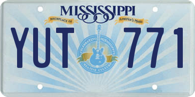 MS license plate YUT771