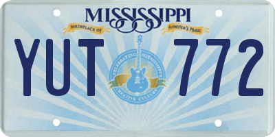 MS license plate YUT772