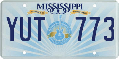 MS license plate YUT773