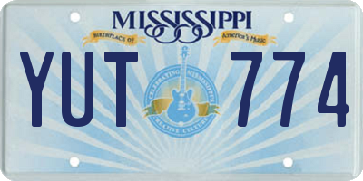 MS license plate YUT774