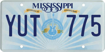 MS license plate YUT775