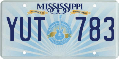 MS license plate YUT783