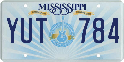MS license plate YUT784