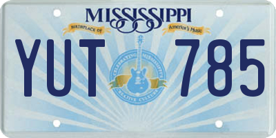 MS license plate YUT785
