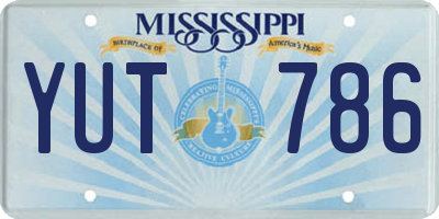 MS license plate YUT786