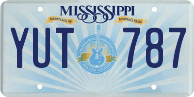 MS license plate YUT787