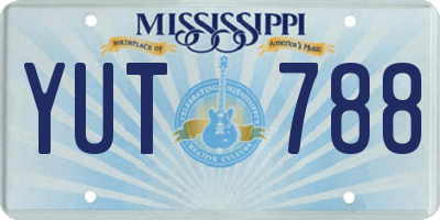 MS license plate YUT788