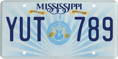 MS license plate YUT789