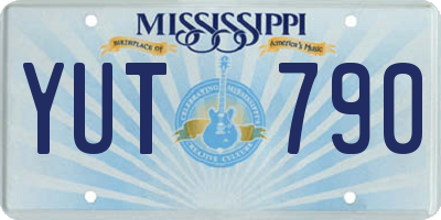MS license plate YUT790