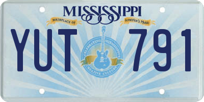 MS license plate YUT791
