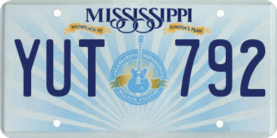 MS license plate YUT792