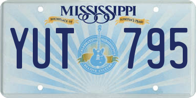 MS license plate YUT795