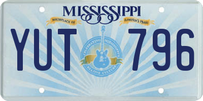 MS license plate YUT796