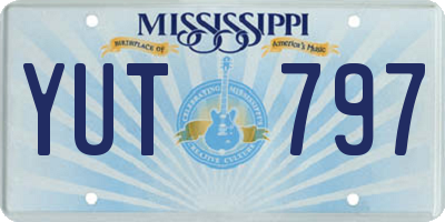 MS license plate YUT797