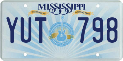MS license plate YUT798
