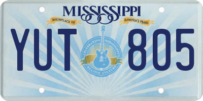 MS license plate YUT805