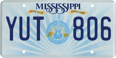 MS license plate YUT806