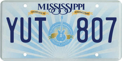 MS license plate YUT807