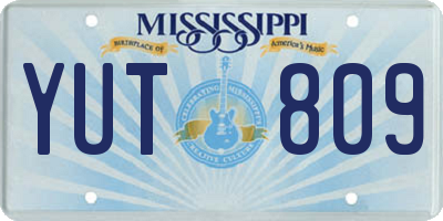 MS license plate YUT809