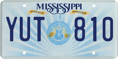 MS license plate YUT810