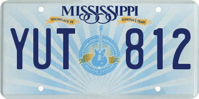 MS license plate YUT812