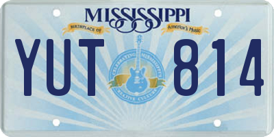 MS license plate YUT814