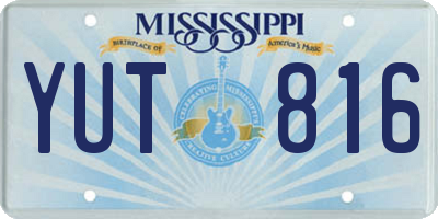 MS license plate YUT816