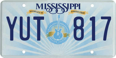 MS license plate YUT817