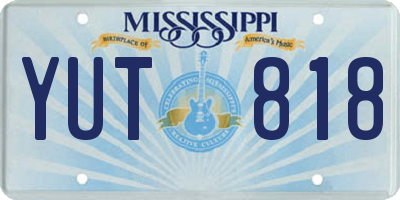MS license plate YUT818
