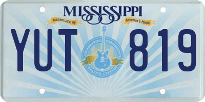 MS license plate YUT819