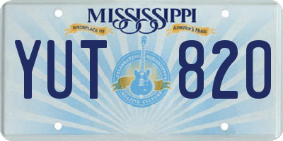 MS license plate YUT820