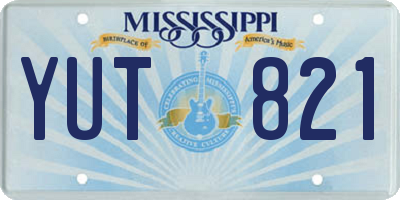 MS license plate YUT821