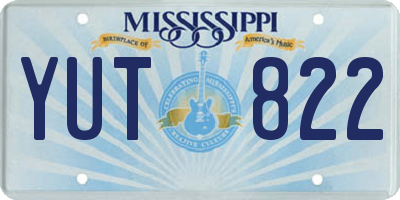 MS license plate YUT822