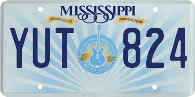 MS license plate YUT824