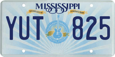 MS license plate YUT825