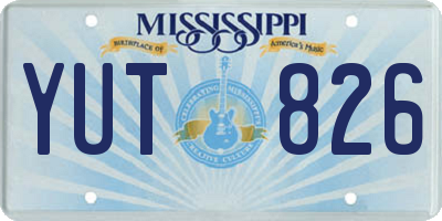 MS license plate YUT826