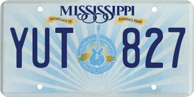 MS license plate YUT827