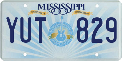 MS license plate YUT829