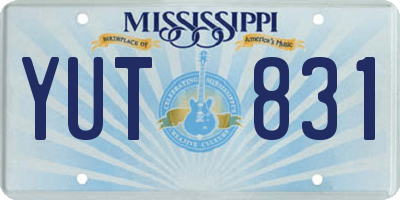 MS license plate YUT831