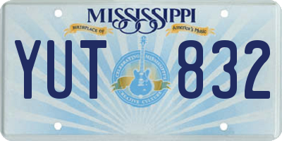 MS license plate YUT832