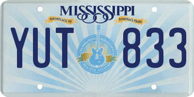 MS license plate YUT833