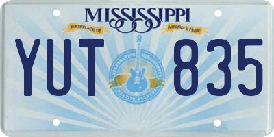 MS license plate YUT835