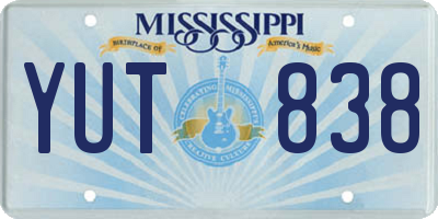 MS license plate YUT838