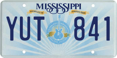 MS license plate YUT841