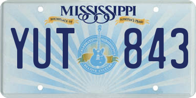 MS license plate YUT843
