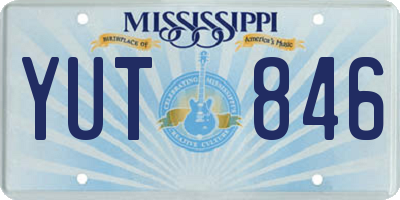 MS license plate YUT846