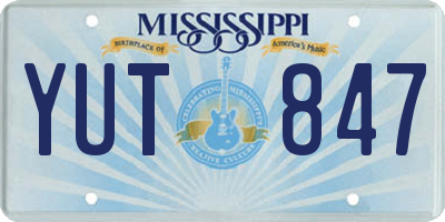 MS license plate YUT847